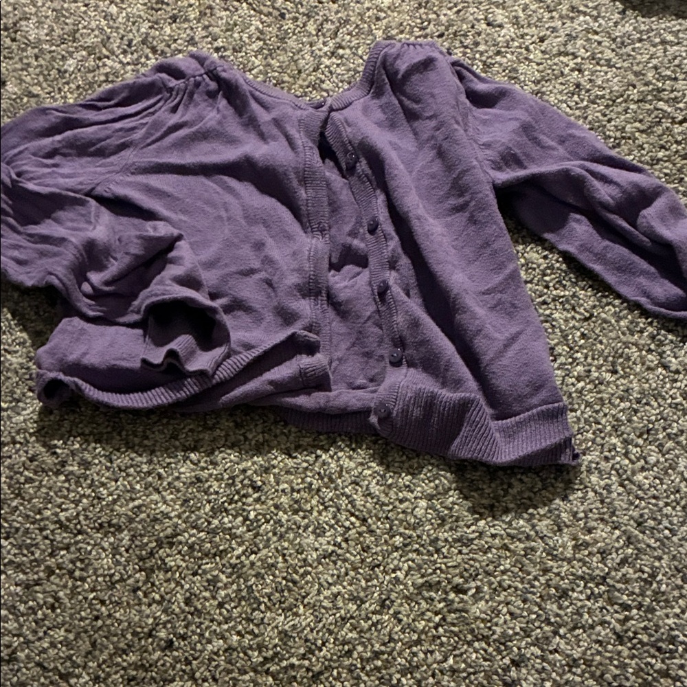 Purple Button-Up Cardigan